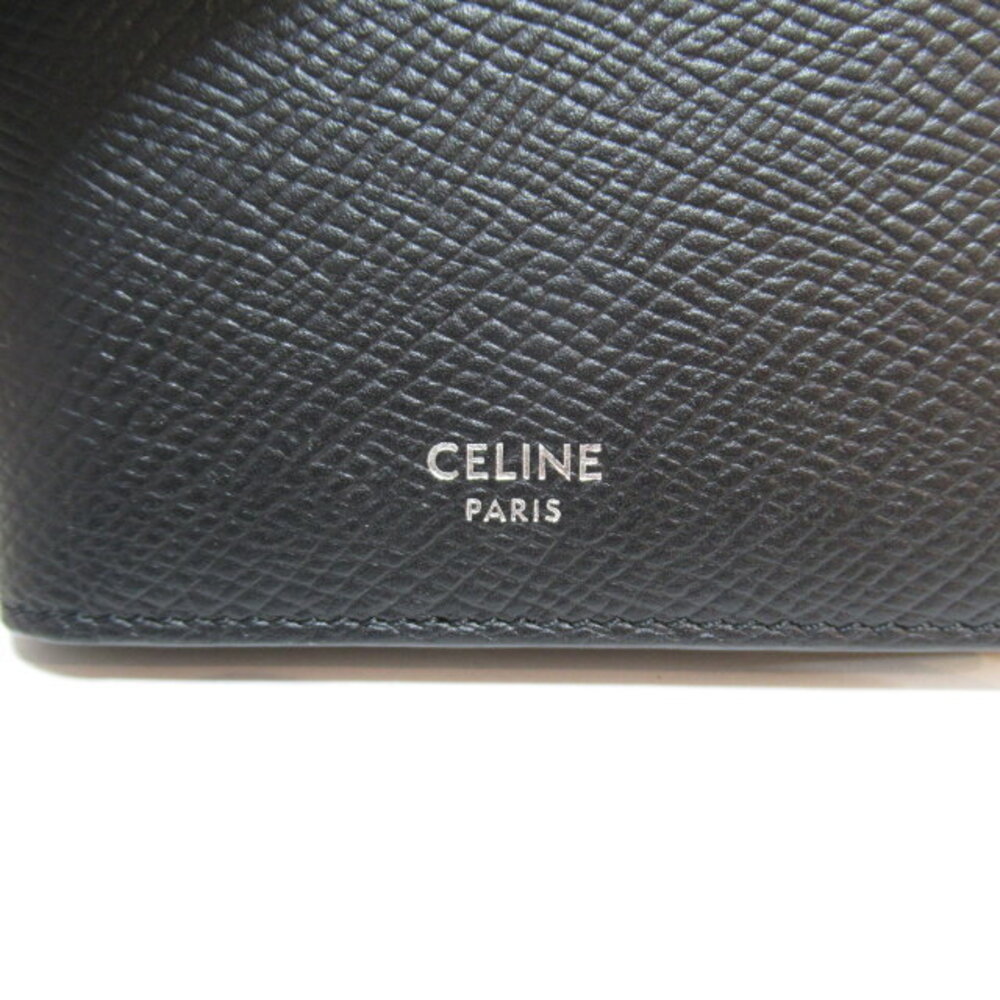 Celine Black Long Leather Wallet fold Bi - Picture 6 of 10
